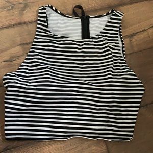 High neck large swim top